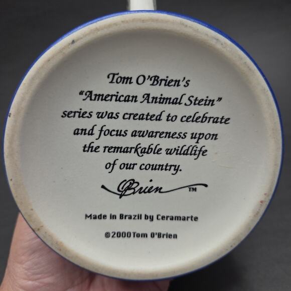 Bald Eagle Beer Stein 20oz Mug Tom O'Brien 2000 Ceramic 3D Ceramarte Brazil - Picture 8 of 9